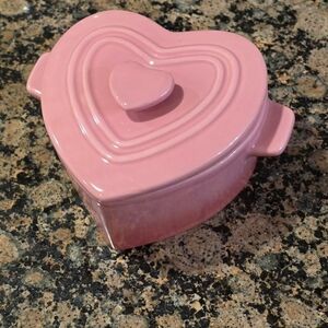 Pink Heart-Shaped Ceramic Dish